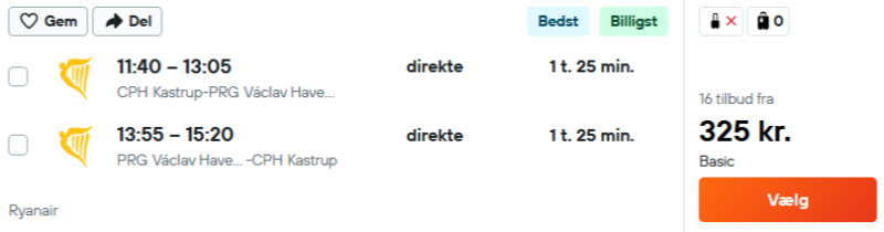Book billige flybilletter til Prag