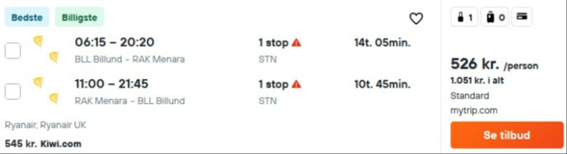 Flyv billigt til Marrakech