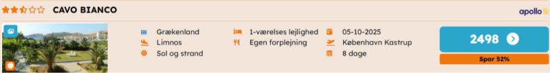 Book jeres rejse til Limnos hos Apollo
