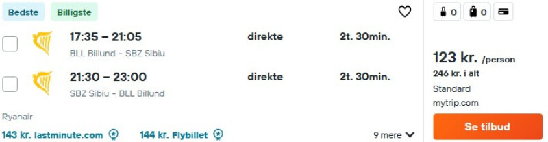 Flyv til Sibiu fra 123 DKK