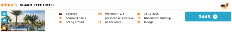 Book all inclusive ferie med Amisol fra 3445 DKK