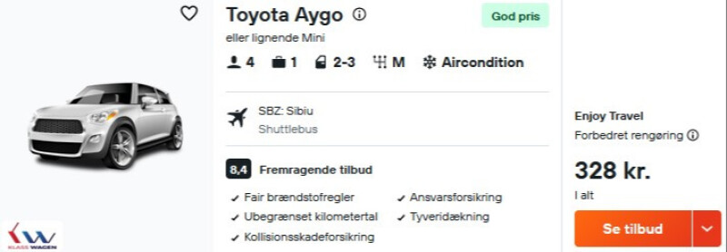 Lej bil fra 164 DKK