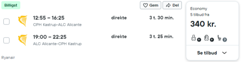 Billige flybiletter til Alicante