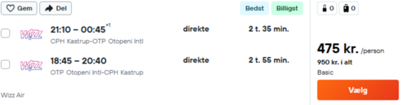 Billige flybiletter til Bucharest fra Billund