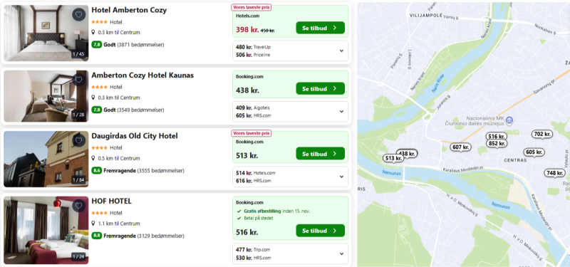 Find billige hoteller i Kaunas