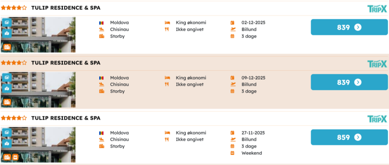 Book din rejse til Moldova