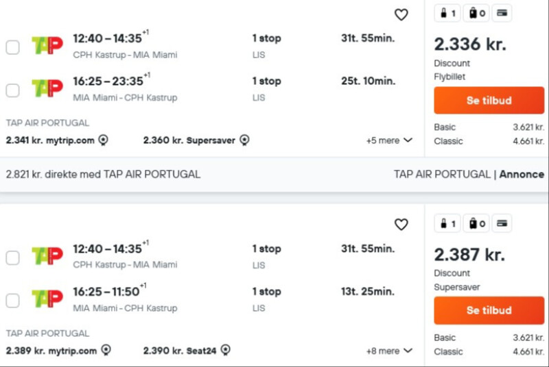 Flyv til Miami fra 2336 DKK