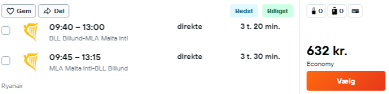 Billige flybilletter til Malta