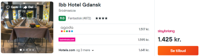 Bo på fremragende 4* hoteller i Gdansk