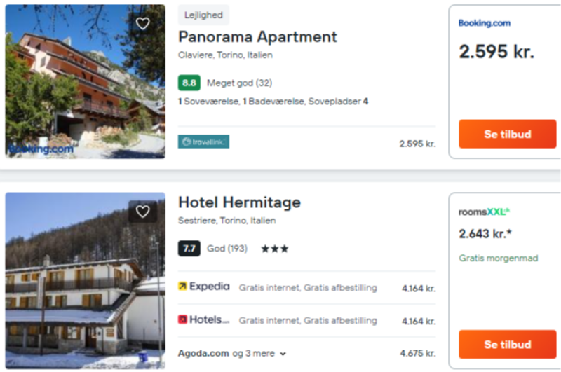 Find overnatning på Kayak