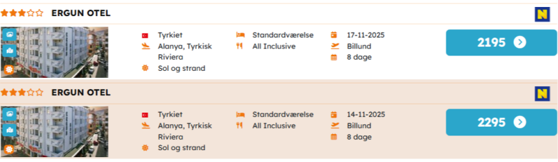 Book din billige all inclusive ferie nu