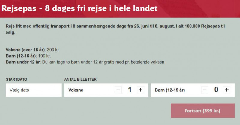 Køb dit rejsepas hos DSB for 399 DKK
