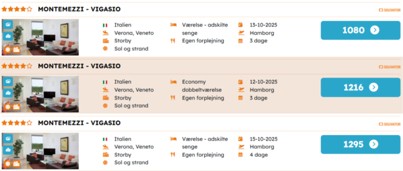 Efterårsferie i Verona fra 1080 DKK