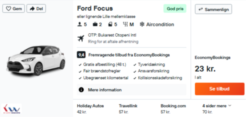 Billig billeje i Bucharest