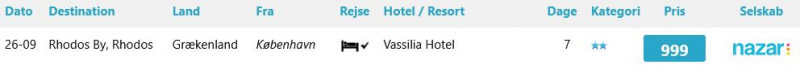 Book din sensommer ferie til Rhods hos Nazar