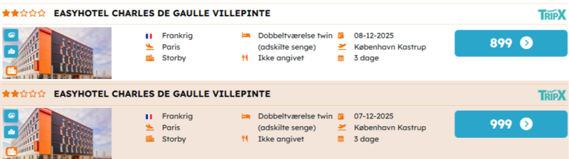 Book billig juleshopping tur til Paris