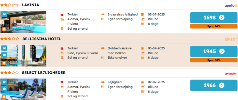 Kom billigt på ferie til Tyrkiet