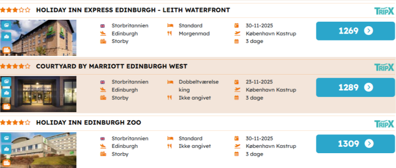 Book billig miniferie i Edinburgh