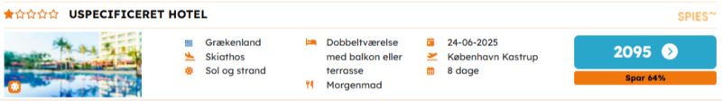 Book din Skiathos ferie for kun 2095 DKK