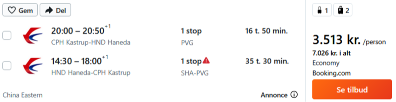 Flyv til Tokyo for 3530 DKK