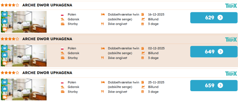 Book billig juleferie til Gdansk