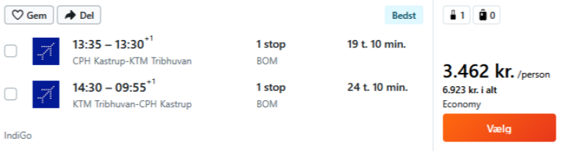 Find din billige flybillet til Kathmandu