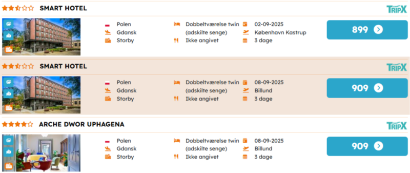 Book billig sensommerferie til Gdansk