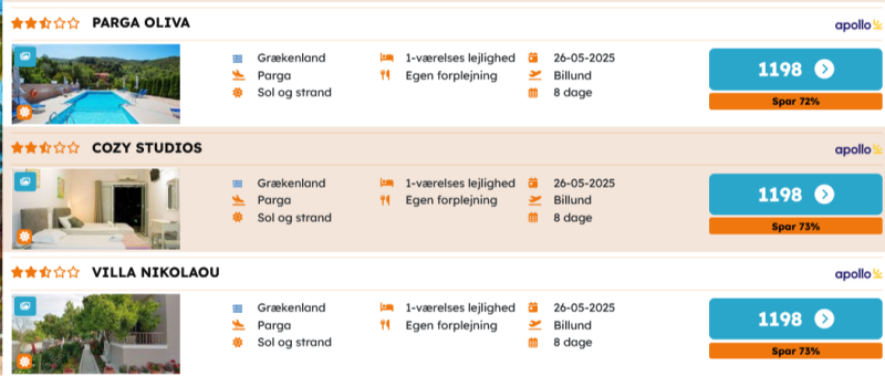 Book ferie til Parga fra 1198 DKK