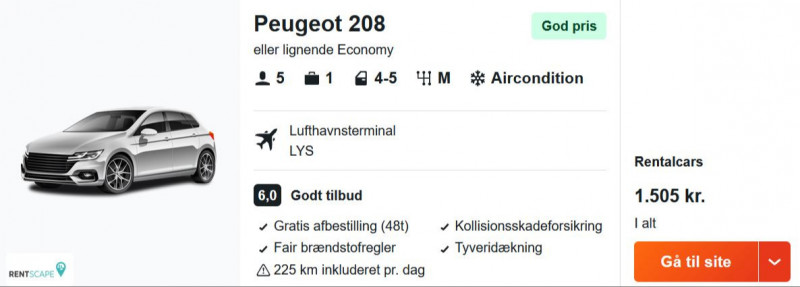 Lej bil i 7 dage for 753 DKK p.p.