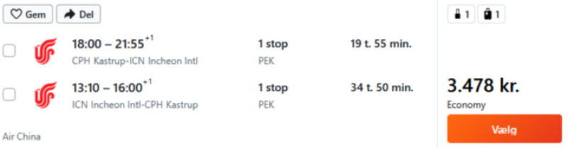 Billige flybilletter til Seoul