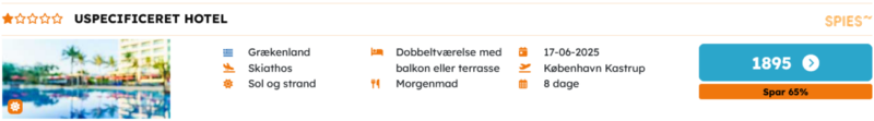 Book din Skiathos ferie for kun 1895 DKK